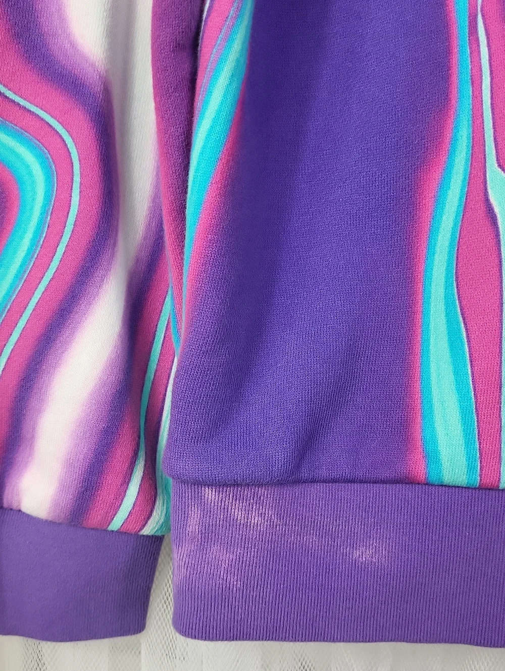 adidas Hyperreal Allover Print Hoodie Purple Men's Sweatshirt. Size S